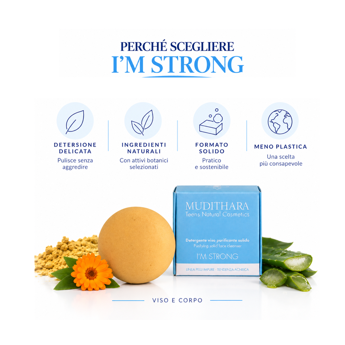 I'M STRONG Detergente viso solido 80gr