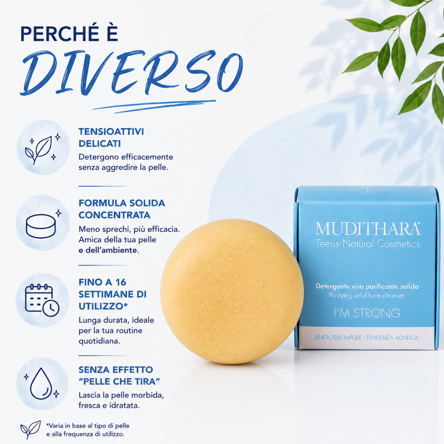 I'M STRONG Detergente viso solido 80gr